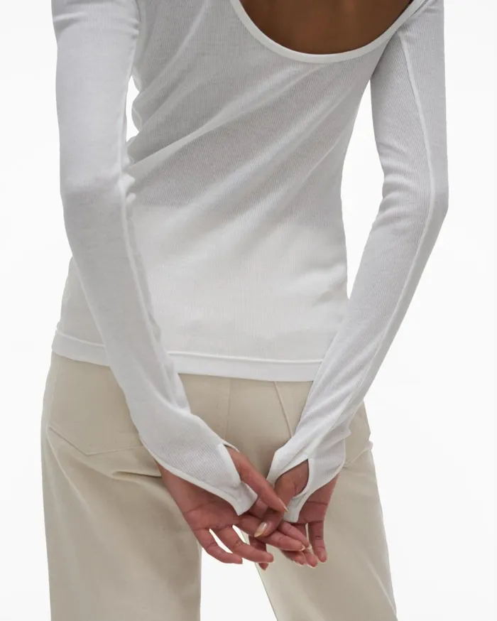 TShirts and Sweatshirts Women Helmut Lang Open Back Top Chalk White