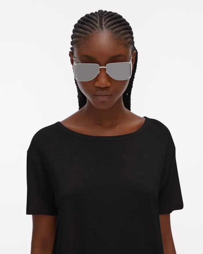 TShirts and Sweatshirts Women Helmut Lang Open TieBack Shortsleeve Tee Black