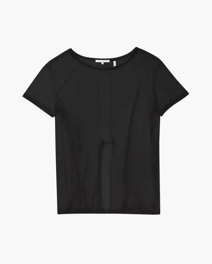 TShirts and Sweatshirts Women Helmut Lang Open TieBack Shortsleeve Tee Black