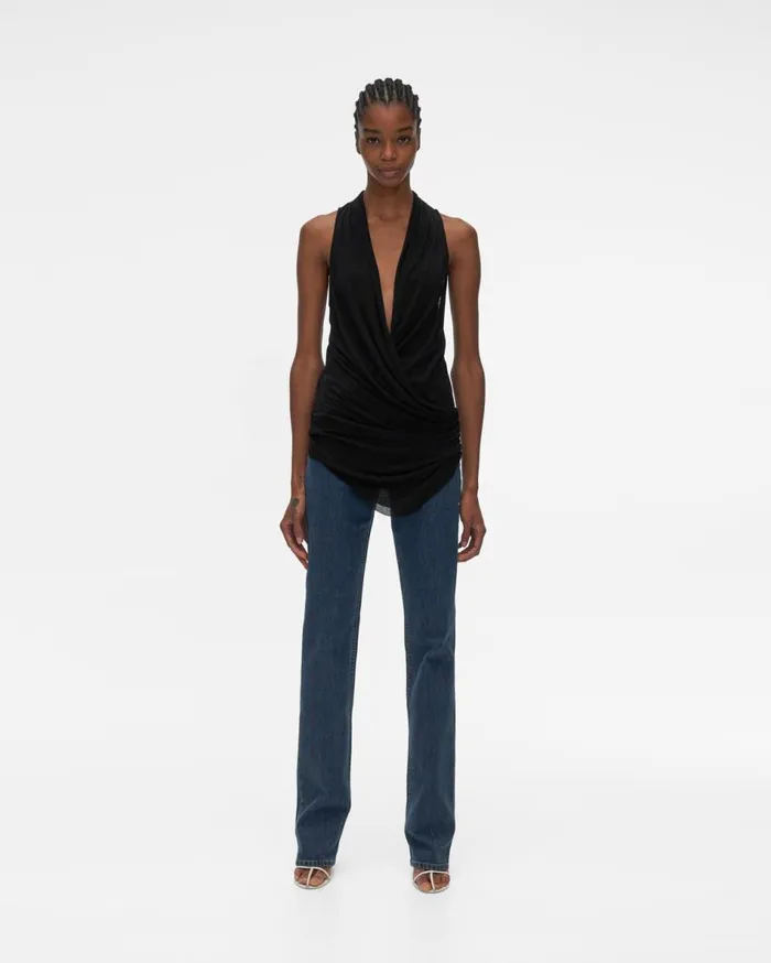 TShirts and Sweatshirts Women Helmut Lang Overlap Top Onyx