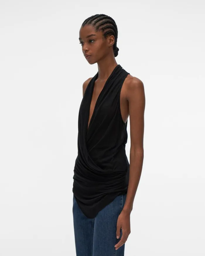 TShirts and Sweatshirts Women Helmut Lang Overlap Top Onyx