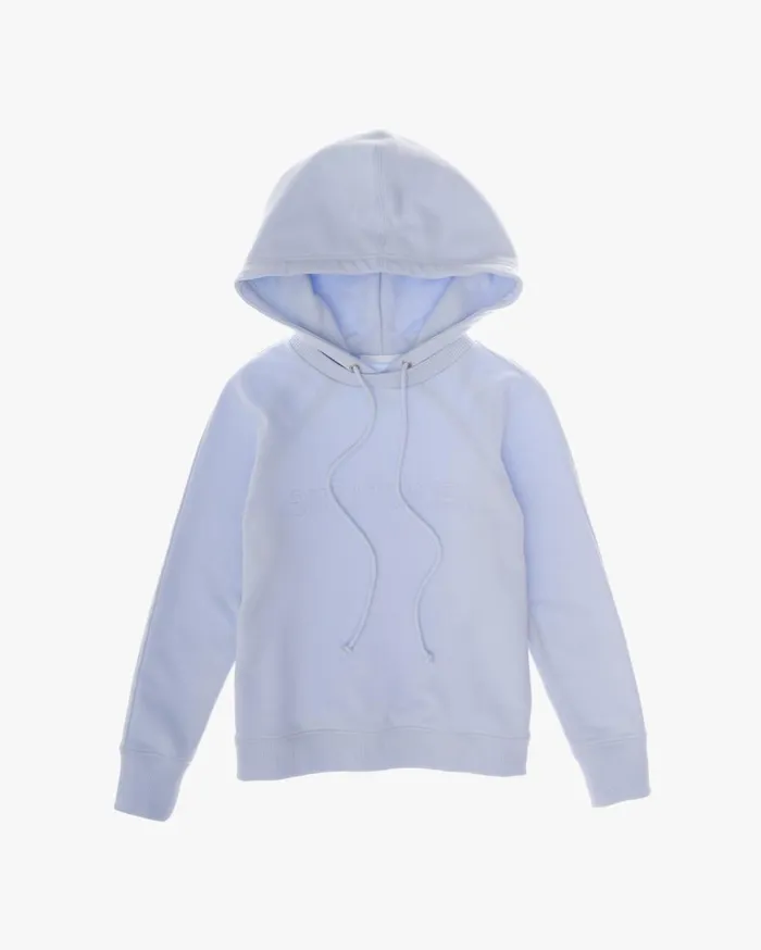 TShirts and Sweatshirts Women Helmut Lang Shrunken Hoodie Cyber Blue