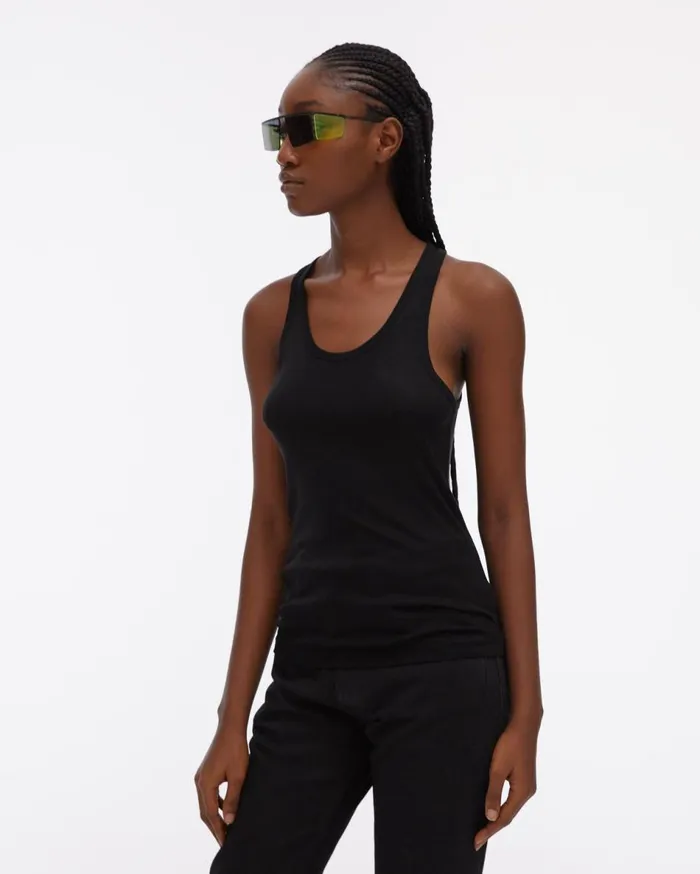 TShirts and Sweatshirts Women Helmut Lang Silk Rib Tank Onyx