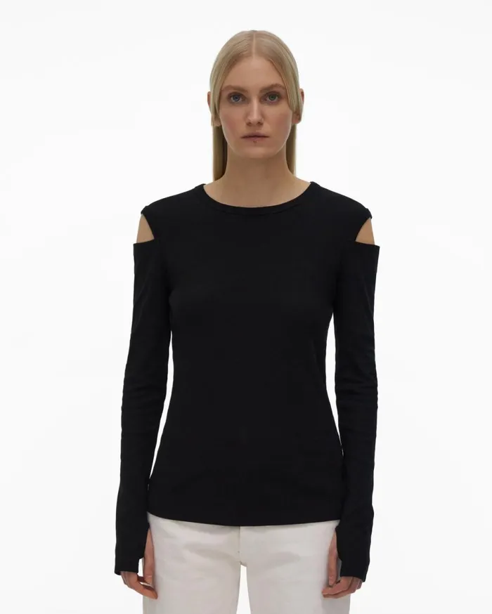 TShirts and Sweatshirts Women Helmut Lang Slash Tee Black
