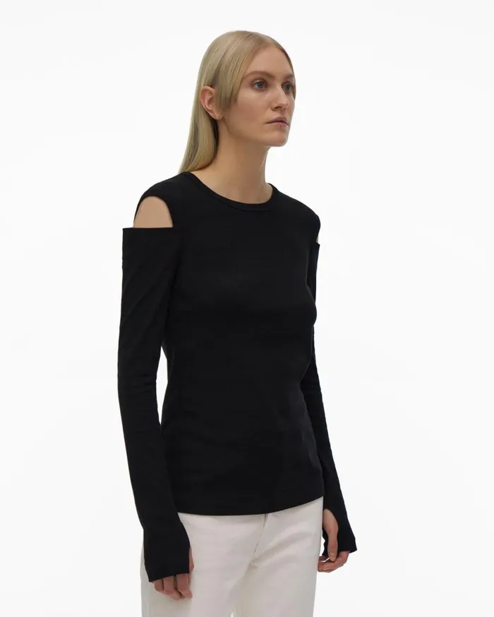 TShirts and Sweatshirts Women Helmut Lang Slash Tee Black