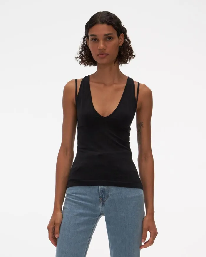 TShirts and Sweatshirts Women Helmut Lang Strap Tank Black