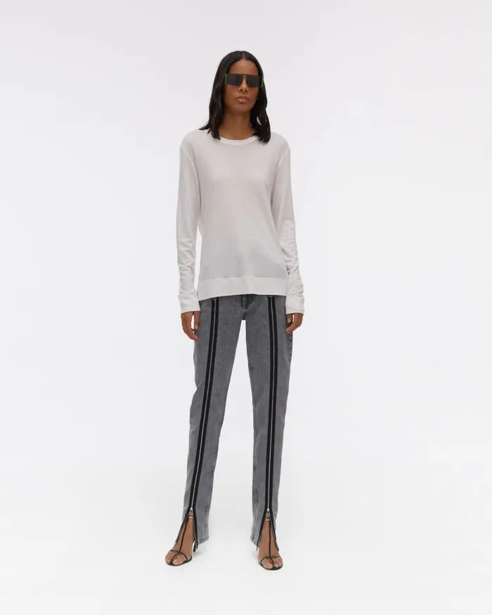 TShirts and Sweatshirts Women Helmut Lang Twist Back Jersey Longsleeved Top Dove