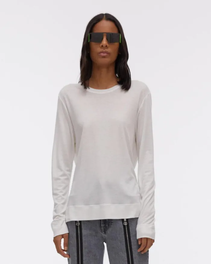 TShirts and Sweatshirts Women Helmut Lang Twist Back Jersey Longsleeved Top Dove