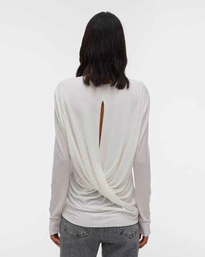 TShirts and Sweatshirts Women Helmut Lang Twist Back Jersey Longsleeved Top Dove