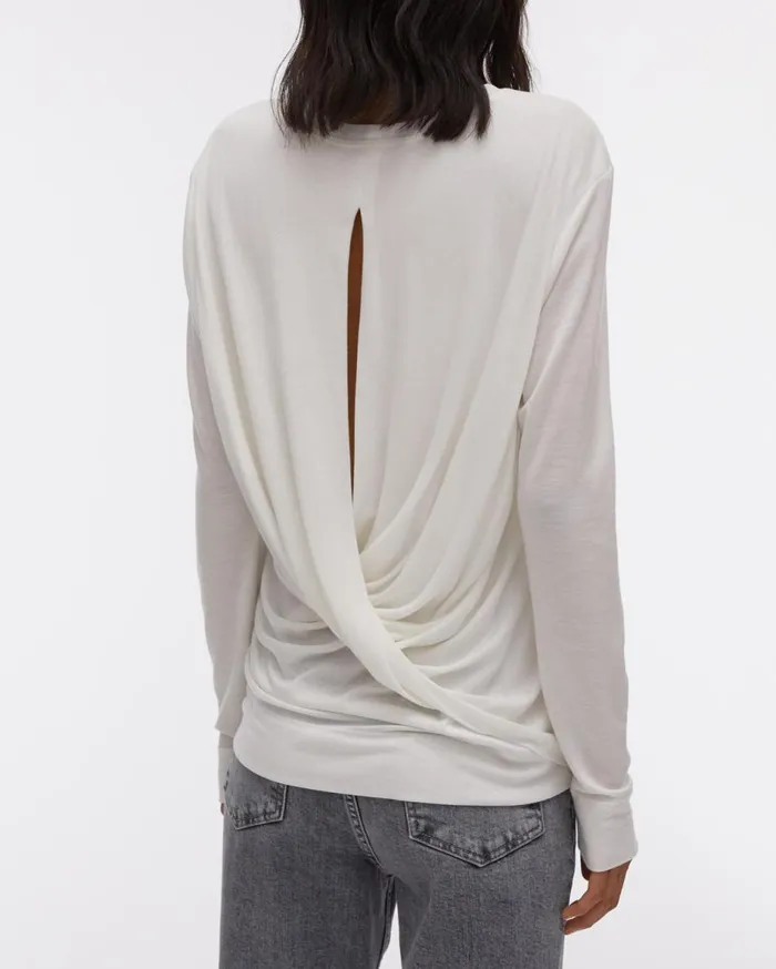 TShirts and Sweatshirts Women Helmut Lang Twist Back Jersey Longsleeved Top Dove