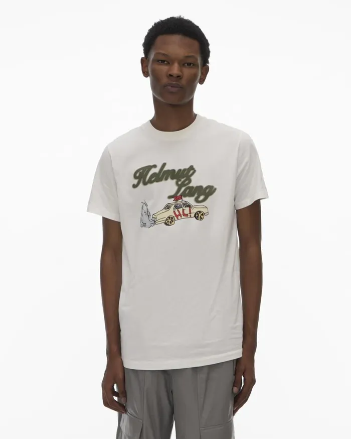 TShirts Men Helmut Lang HL Taxi Tee Powdered Ecru