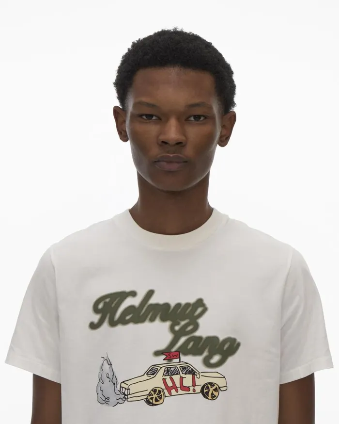 TShirts Men Helmut Lang HL Taxi Tee Powdered Ecru