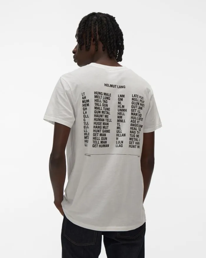 TShirts Men Helmut Lang HUMAN TELL Standard Tee Chalk White