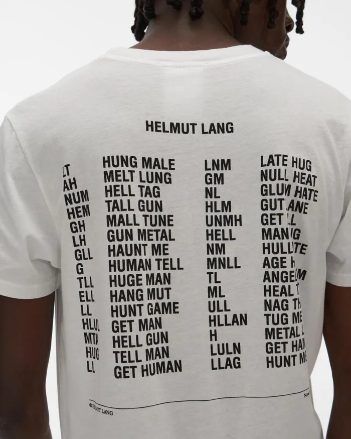 TShirts Men Helmut Lang HUMAN TELL Standard Tee Chalk White