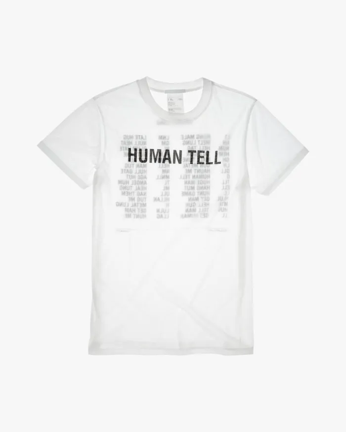 TShirts Men Helmut Lang HUMAN TELL Standard Tee Chalk White