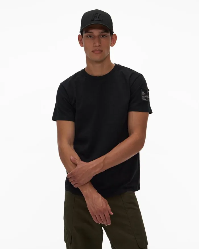 TShirts Men Helmut Lang Patch Tee Basalt Black