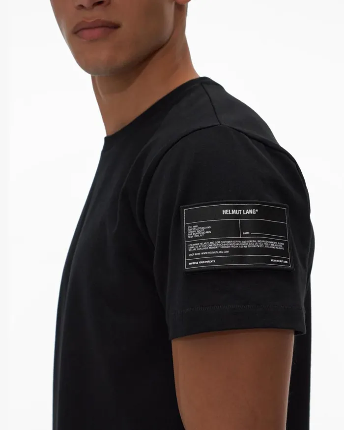 TShirts Men Helmut Lang Patch Tee Basalt Black