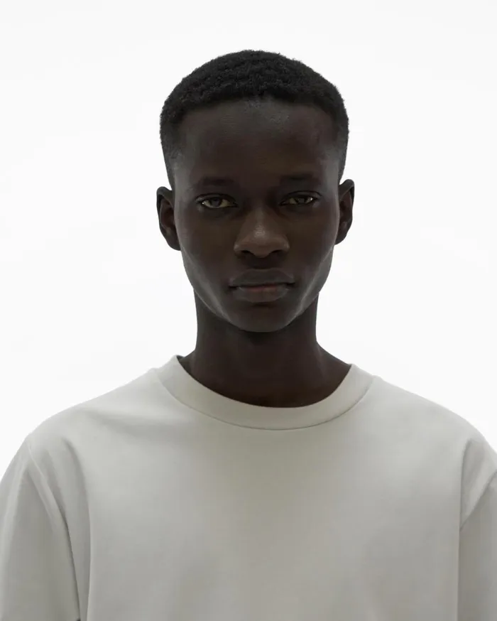 TShirts Men Helmut Lang Piped Logo Tee Smoke