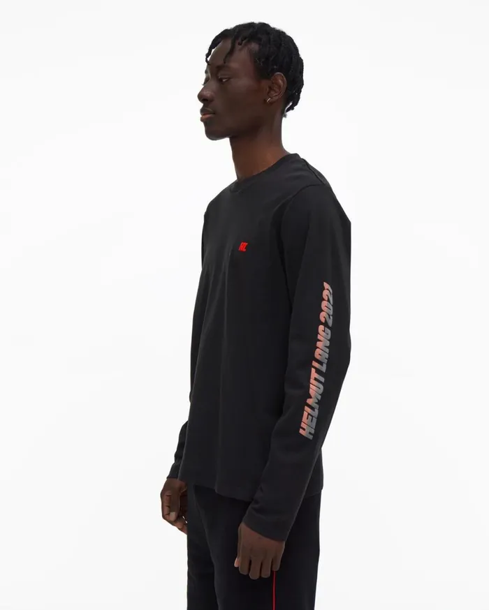 TShirts Men Helmut Lang Piped Tee Black