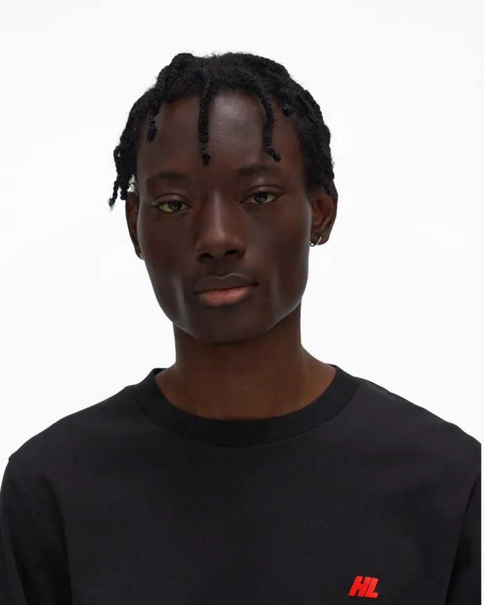 TShirts Men Helmut Lang Piped Tee Black