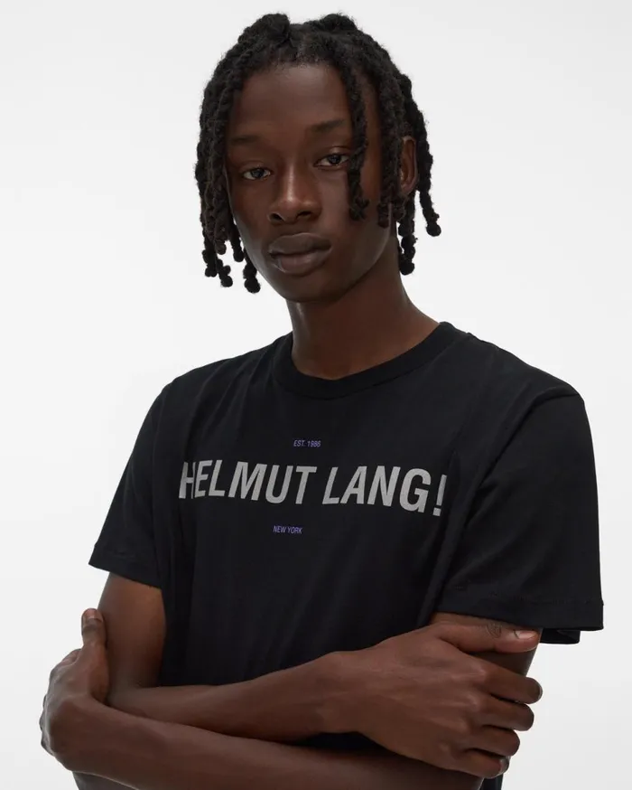 TShirts Men Helmut Lang Reflect Standard Tee Basalt Black