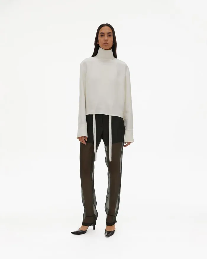 Tops Women Helmut Lang Cady High Neck Top Ivory