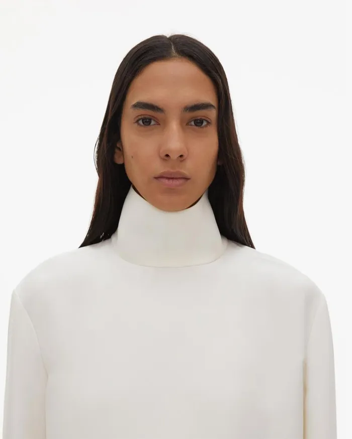 Tops Women Helmut Lang Cady High Neck Top Ivory