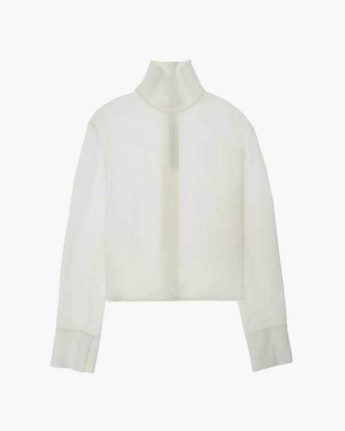 Tops Women Helmut Lang Cady High Neck Top Ivory