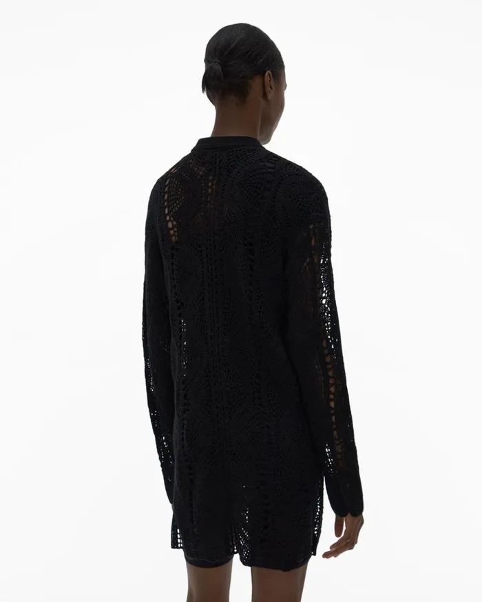 Tops Women Helmut Lang Crochet Shirt Black