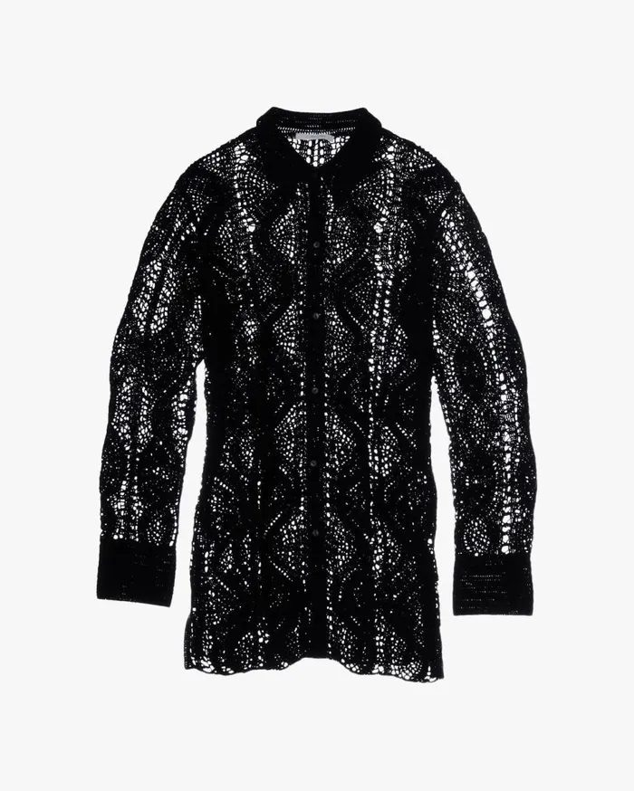 Tops Women Helmut Lang Crochet Shirt Black