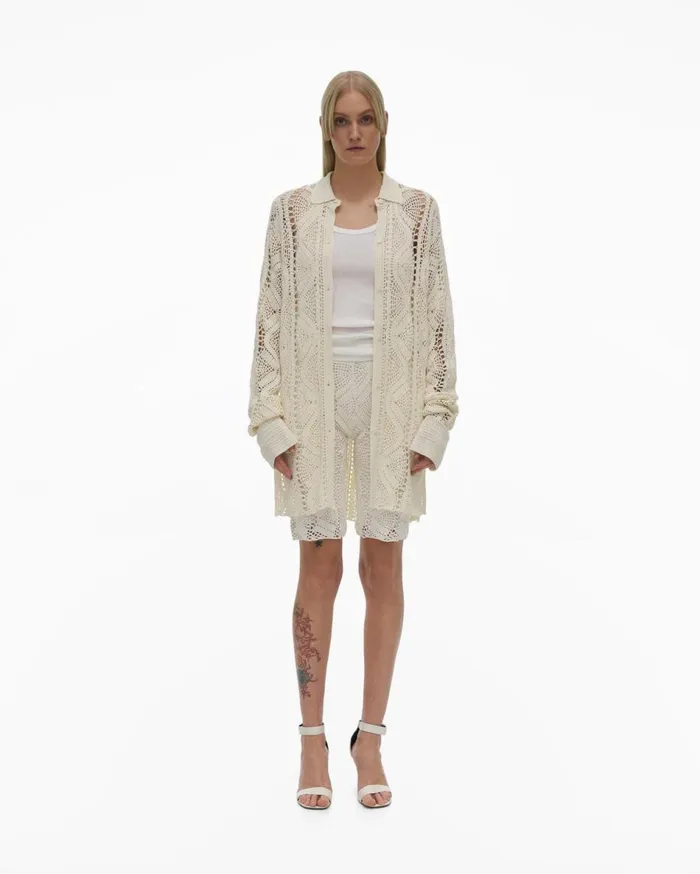 Tops Women Helmut Lang Crochet Shirt Plaster