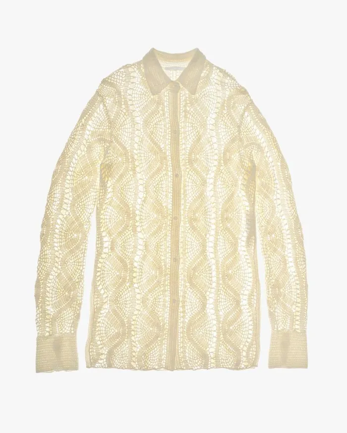 Tops Women Helmut Lang Crochet Shirt Plaster
