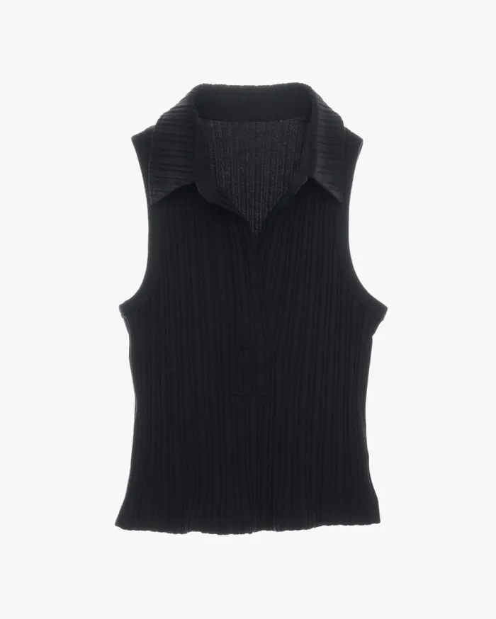 Tops Women Helmut Lang Cropped Polo Black