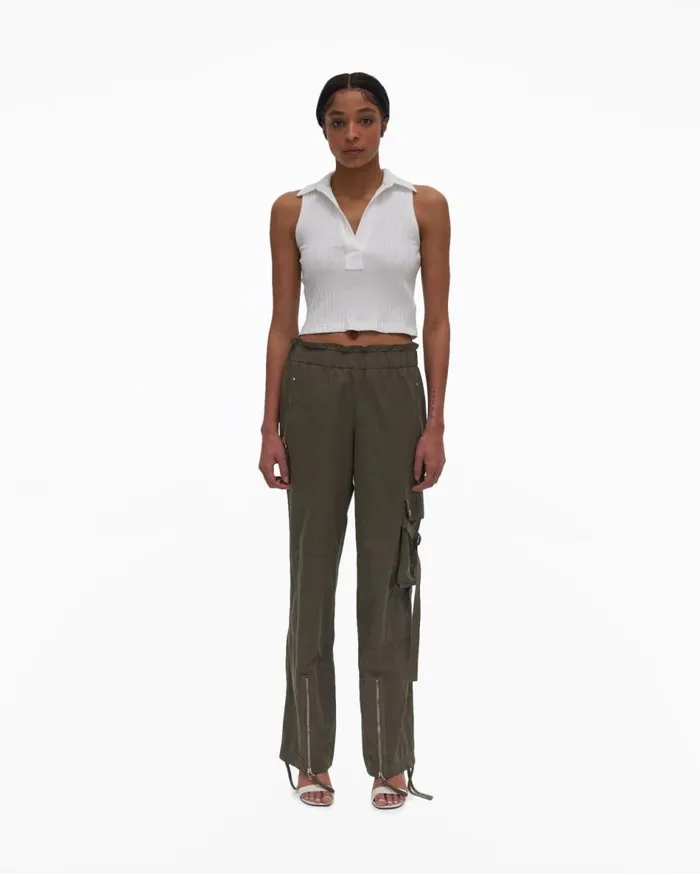 Tops Women Helmut Lang Cropped Polo White