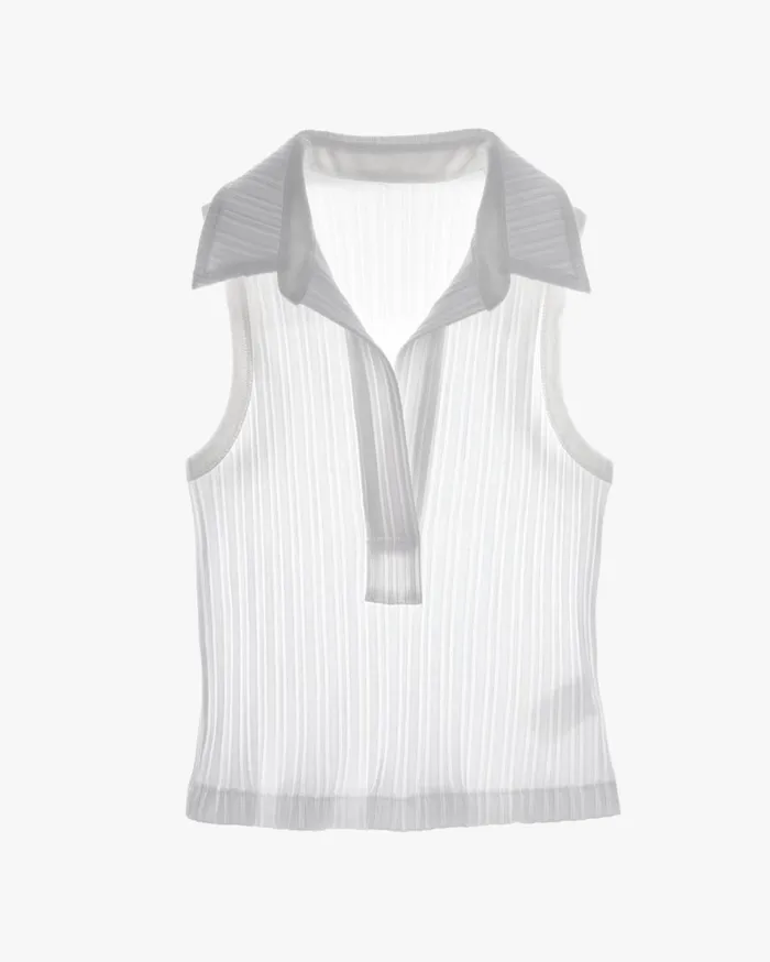 Tops Women Helmut Lang Cropped Polo White
