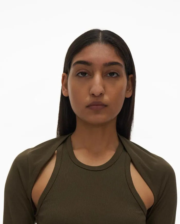 Tops Women Helmut Lang Double Rib Tee Set Light Sage