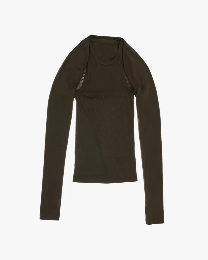 Tops Women Helmut Lang Double Rib Tee Set Light Sage