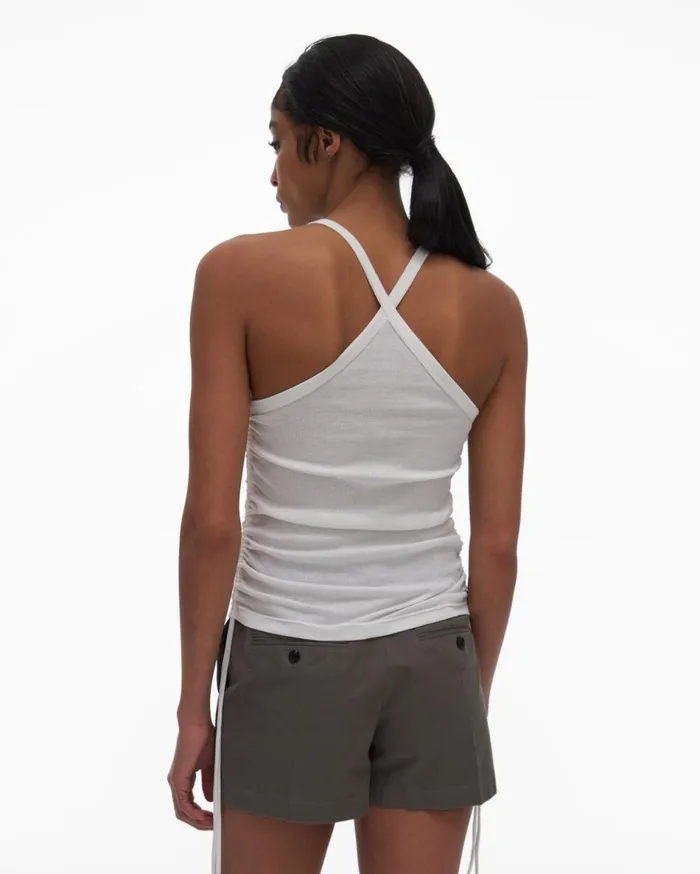 Tops Women Helmut Lang Drawstring Tank Chalk White