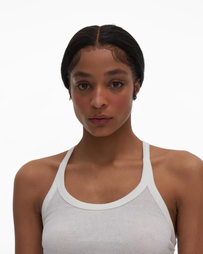 Tops Women Helmut Lang Drawstring Tank Chalk White