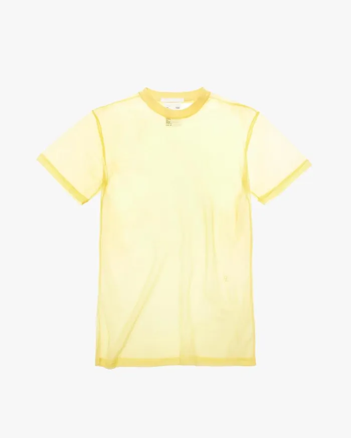 Tops Women Helmut Lang Femme Nylon Little Tee Citric Yellow