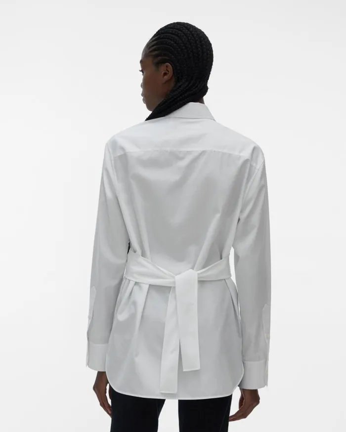 Tops Women Helmut Lang Poplin Wrap Shirt White