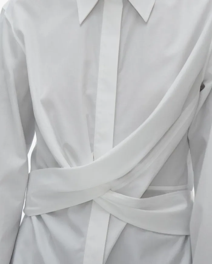 Tops Women Helmut Lang Poplin Wrap Shirt White