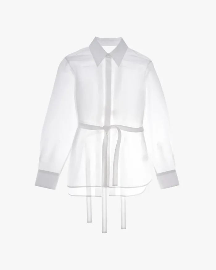 Tops Women Helmut Lang Poplin Wrap Shirt White
