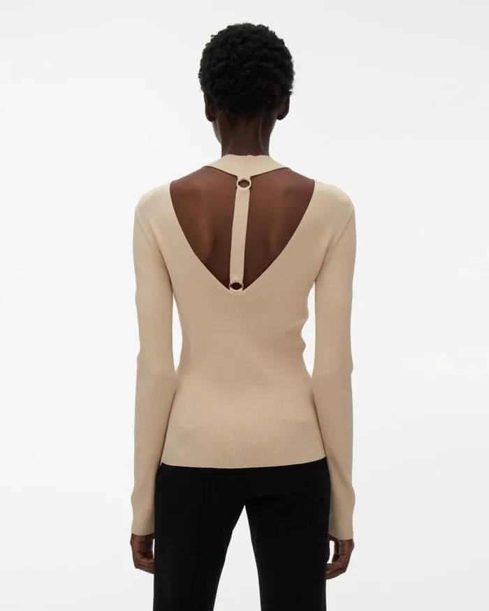 Tops Women Helmut Lang Ring Mockneck Muslin