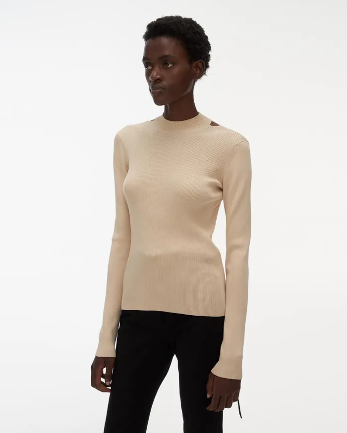 Tops Women Helmut Lang Ring Mockneck Muslin
