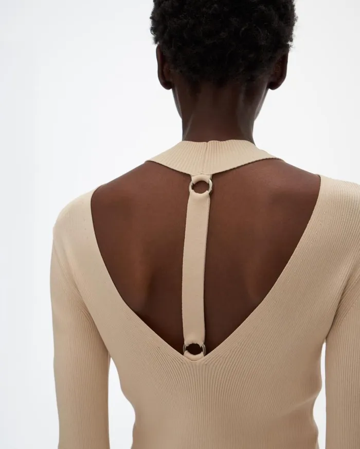 Tops Women Helmut Lang Ring Mockneck Muslin