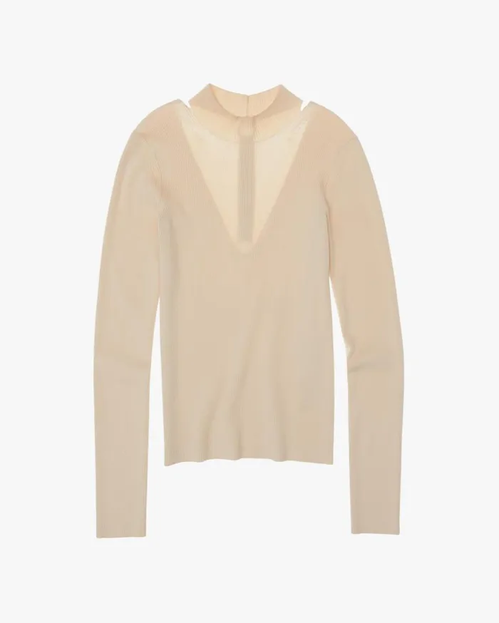 Tops Women Helmut Lang Ring Mockneck Muslin