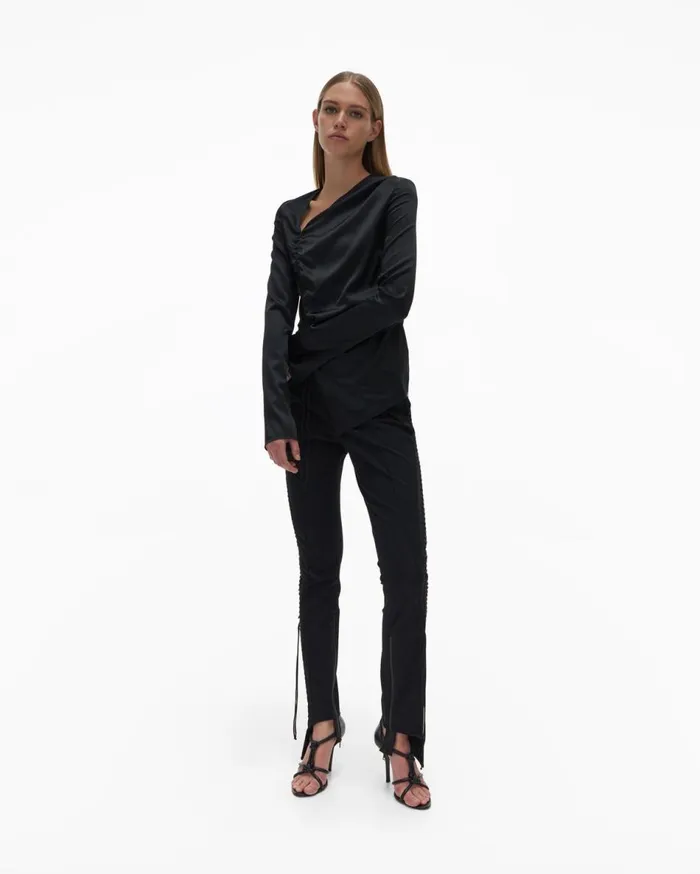 Tops Women Helmut Lang Ruched Top Black