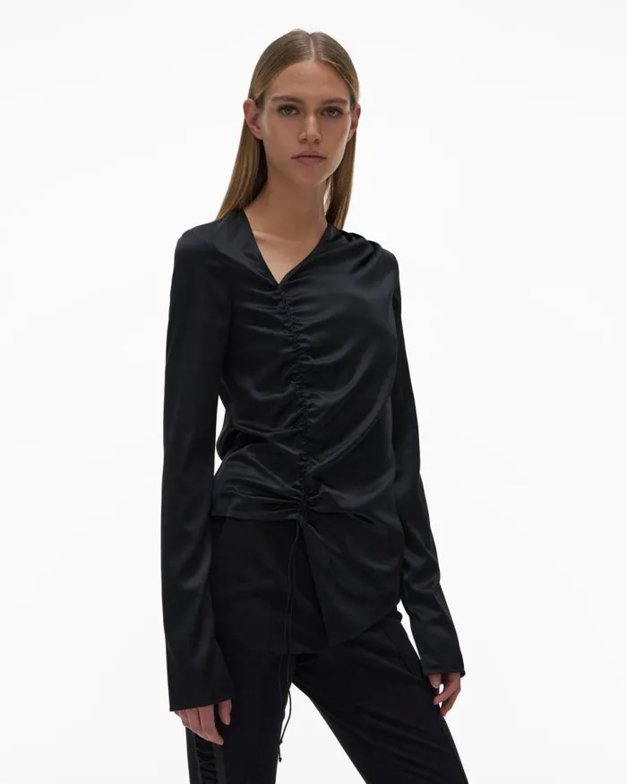 Tops Women Helmut Lang Ruched Top Black