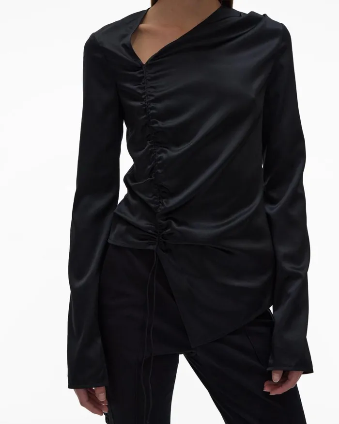 Tops Women Helmut Lang Ruched Top Black